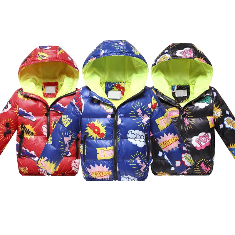 2018 New Kids Winter Down Jacket Kids Clothes Boys Girls Winter Coat Hoodies Baby Boys Snowsuit Children