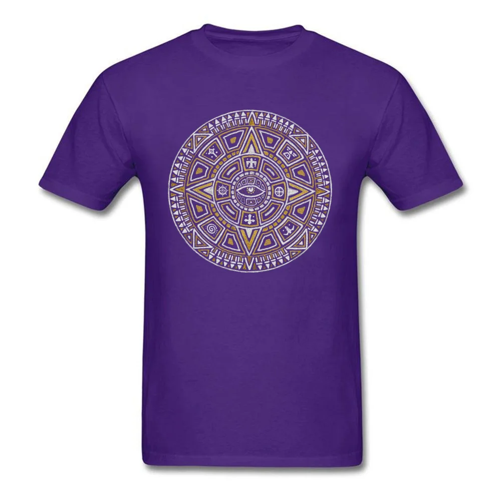 Mandala Men T Shirts Fashionable Street Tops & Tees Pure Cotton O-Neck Short Sleeve Gift Clothing Shirt Summer/Fall Mandala purple