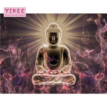 

YIKEE diamond painting full buddha Squares Diamond 5d diy Diamond Embroidery Rhinestone Mosaic Painting Home Decor h512