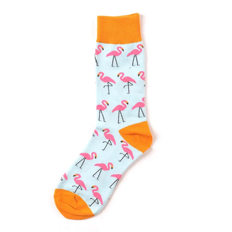 7 Colors Women Happy Socks High Quality Combed Cotton Flamingo/Crocodile/Zebra Animals Funny Casual Sock 1 Pairs
