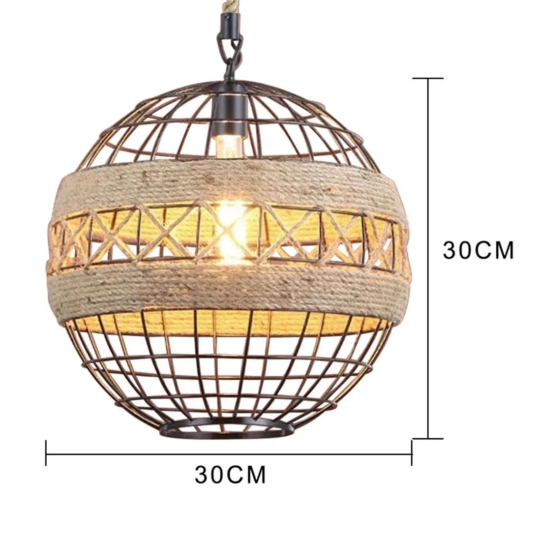 Кантри Ретро тесьма промышленный ветер люстра интернет кафе ресторан кафе бар мяч лампы с уникальным стилем