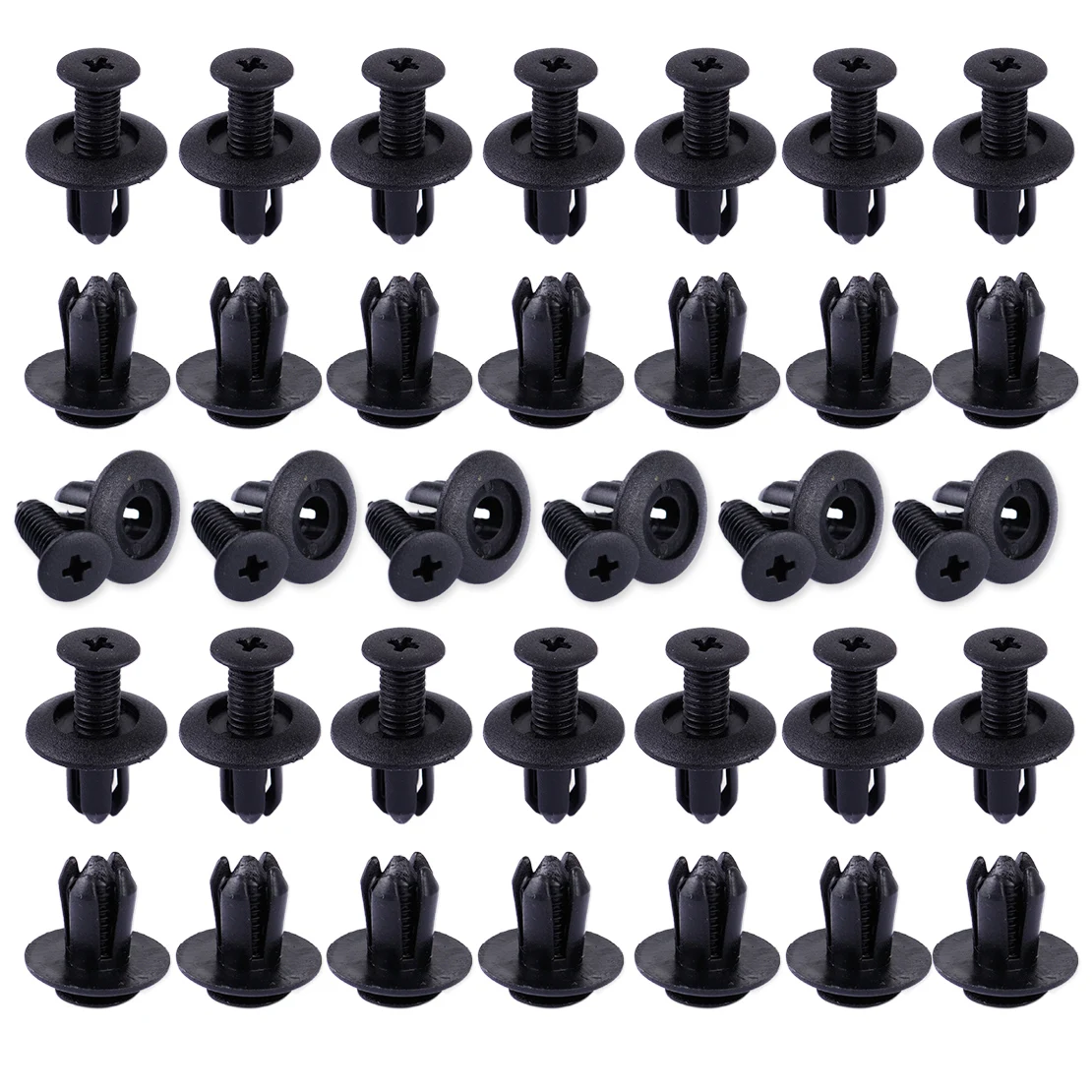 

DWCX 50pcs Push Type Mud Guard Bumper Retainer Clips 86590-28000 86590 28000 Fit for Hyundai Accent Sonata Elantra KIA Amanti
