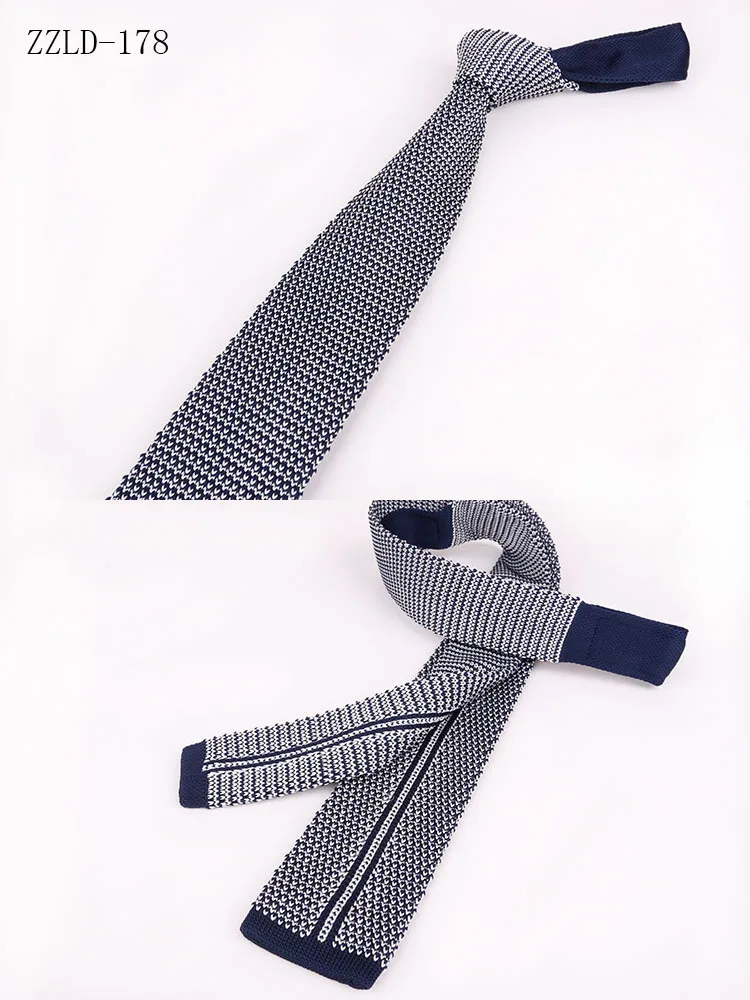 Новая мода 5 см мужской вязаный узкий галстук с плоской головкой Полосатый горошек галстук с рисунком «Шотландка» Мужские аксессуары