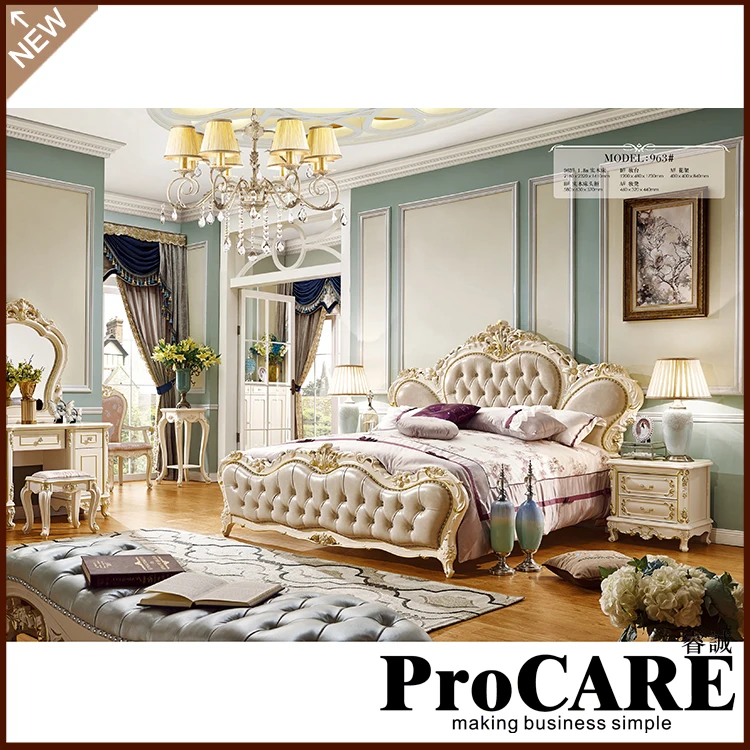 الكلاسيكية الملك حجم طاقم غرفة نوم/النمط الأوروبي الساخن بيع روز أثاث غرفة نوم فاخر