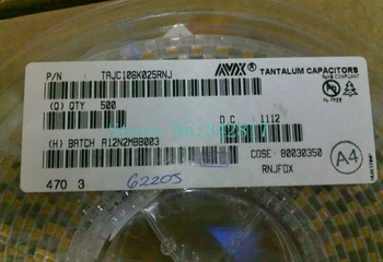 

TAJC106K020RNJ CAP TANT 10UF 20V 10% 2312 Tantalum Capacitors Size C 100pcs
