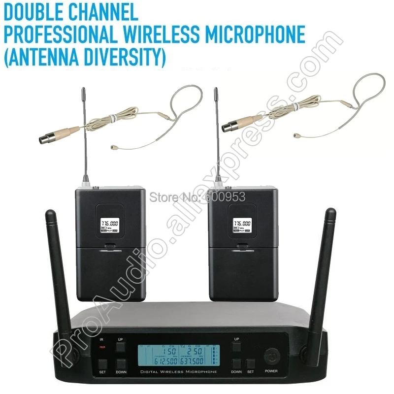 Pro BLX UHF 610 650MHz Регулируемая частота 2 HSP бежевый крючок гарнитура Беспроводная