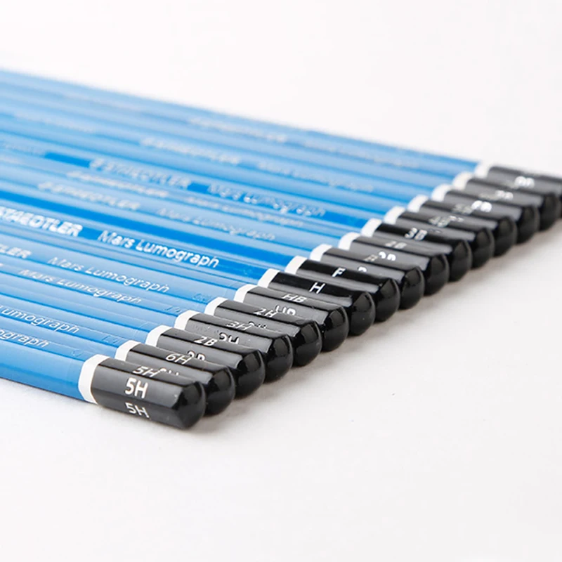 12 шт. STAEDTLER-100 синий стержень 100B черный стержень коробка содержит 20 серый уровень письма карандаши для рисования