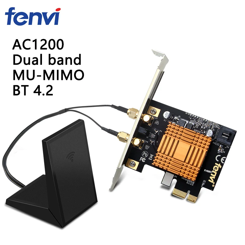 Fenvi Настольный 1200 Мбит/с Беспроводной двухдиапазонный Bluetooth 4,2 PCIe Wi-Fi адаптер Intel 8260 WiFi сетевая карта 802.11ac 2,4G/5 ГГц