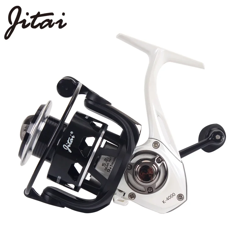 Molinete de Pesca de Água Lidar com Eva 9 + 1 Jitai Salgada Esquerda Direita Rolamentos Esferas Aço Inoxidável Carretel Metal Cnc Botão 3000 Mão