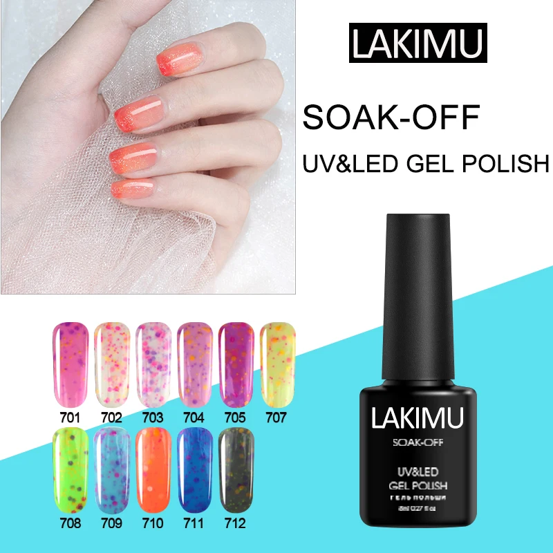 

Lakimu Cheese Gel Nail Polish Color Semipermanente 8ml UV Nail Gel Varnish Soak Off UV Led Nail Gel Polish Nails Art Designs