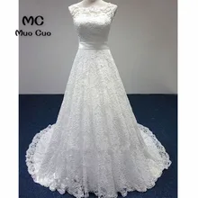 Real Feita Vestidos De Noiva Vintage com Renda Caixilhos Vestidos De Casamento Robe de mariage vestido de noiva A Linha de Vestidos de Noiva