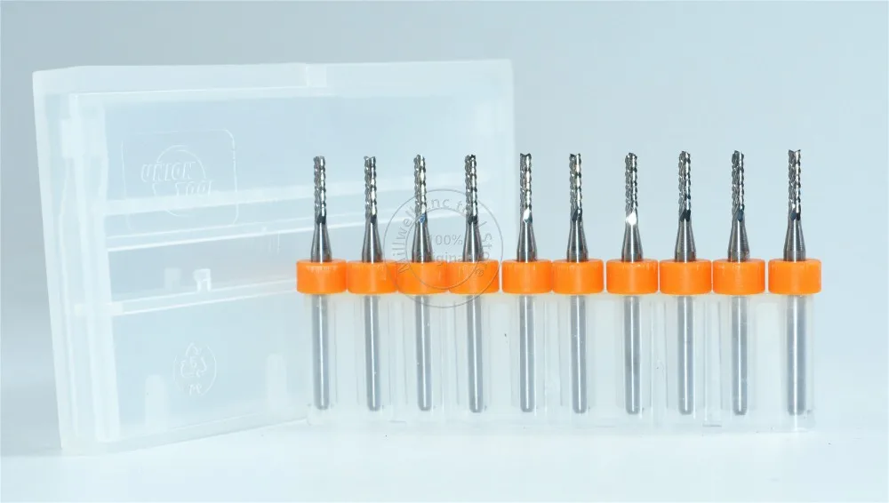 3,175 мм* 1,8 мм, 20 шт./кор., CNC PCB бит, микро ПХД доска Концевая мельница, CNC машина кукуруза бит, плавное удаление чипа