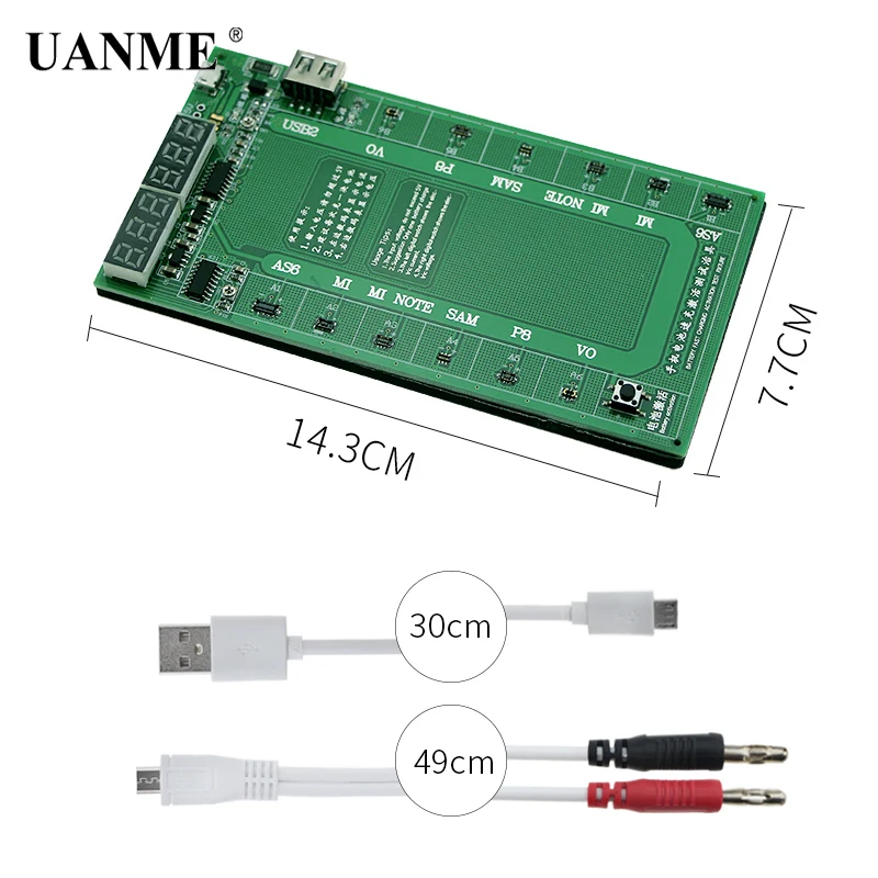 8 in 1 Black Apple Battery Charging Activation Board  Power Supply Phone Current Test Cable for iPhone 6SPlus  6S 7G 7P SAMSUNG