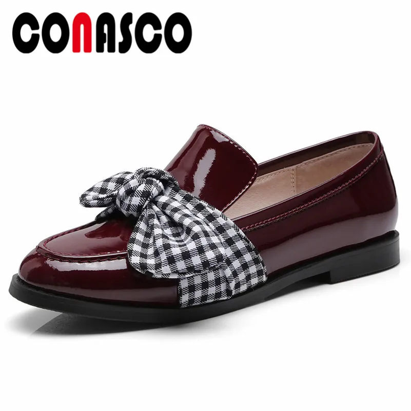 

CONASCO New Arrival Women Slip On Pumps Low Heels Butterfly Party Wedding Shoes Woman Round Toe Casual Shoes Ladies Basic Pumps