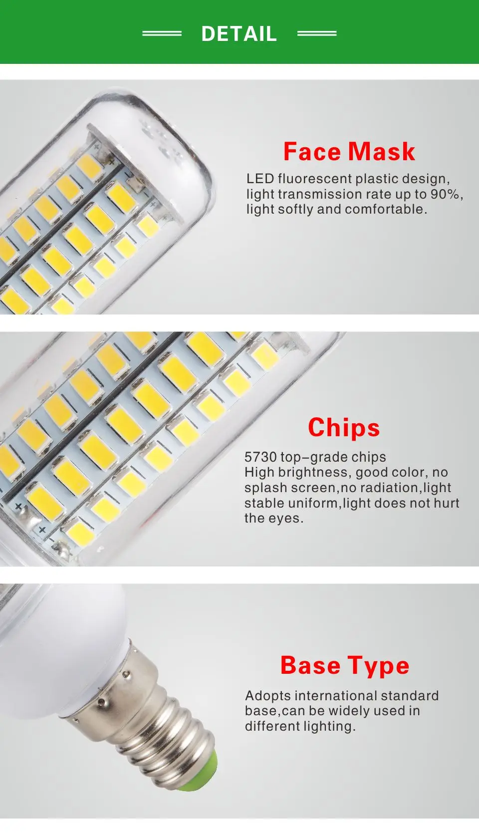 Лампада светодиодный лампы E27 светодиодный светильник 5730 SMD светодиодный свет лампы кукурузы 24 36 48 56 69 72 светодиодный s E14 люстра в форме свечи освещения