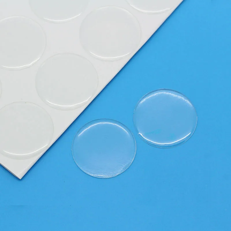 100Pc 16mm square Self Adhesive Clear Polyurethane Dome