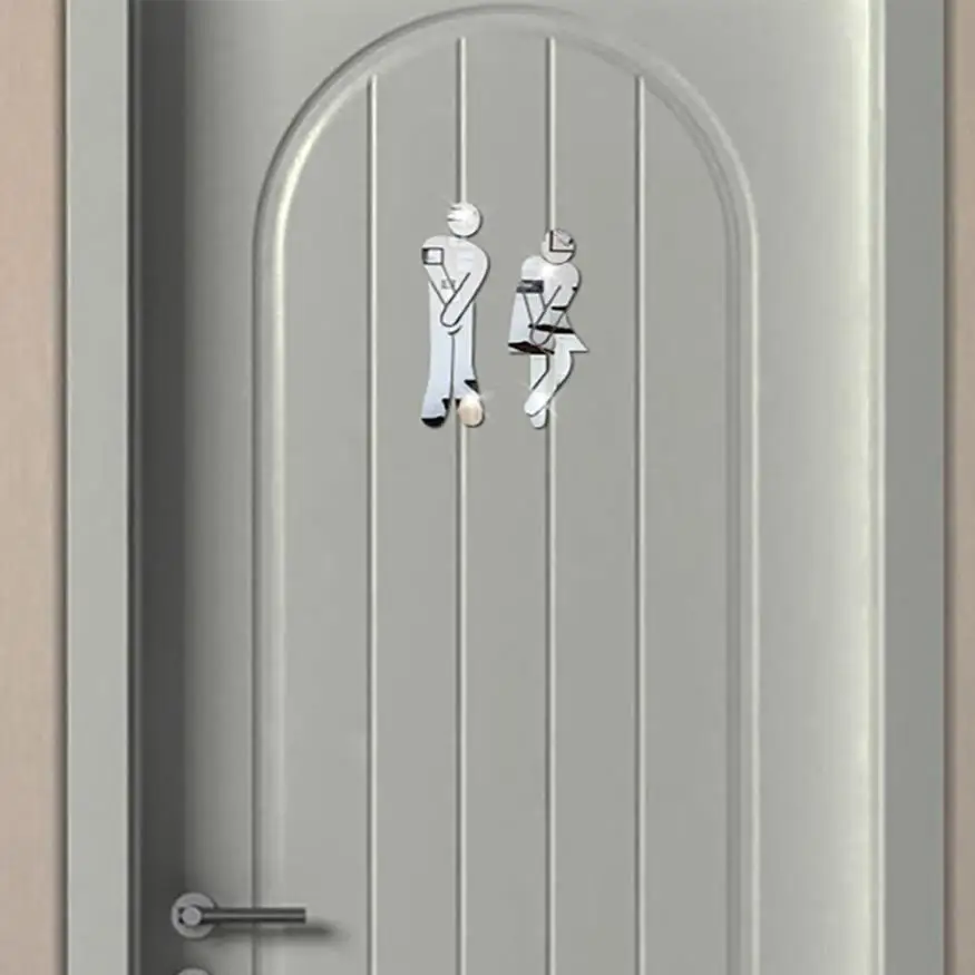 Toilet sticker Door Room Sign Women Men Decorative Bathroom Sign For Hotel Bar Restaurant Mirror Wall sticker 2O0110 Toilet sticker Door Room Sign Women Men Decorative Bathroom Sign For Hotel Bar Restaurant Mirror Wall sticker 2O0110