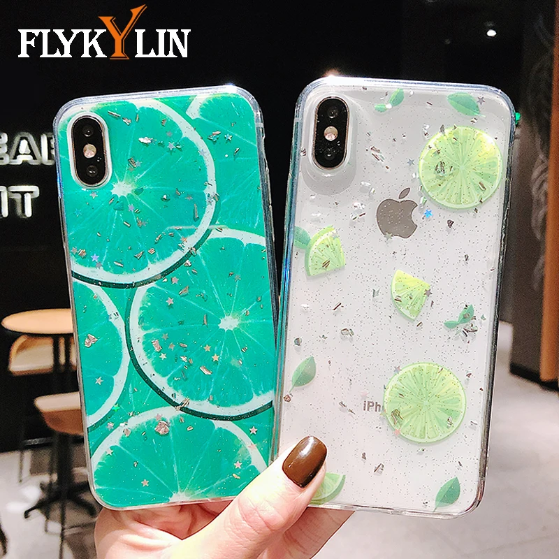 FLYKYLIN чехол сверкающий с блестками для iphone XS Max Чехлы 6 S 7 8 Plus X XR задняя крышка