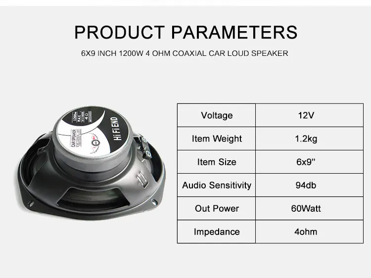 I KEY купить черные автомобильные коаксиальные динамики 6x9 дюймов 1200 Вт 4 динамик 8 Ом аудио полный спектр НЧ динамик Универсальный Авто Стерео Рог