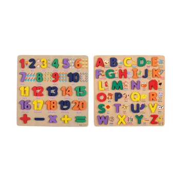 

Hand Scratch Board For Children Gift Children Cartoon Pattern Uppercase Three-Dimensional Letter Puzzle Educational Toys Wooden