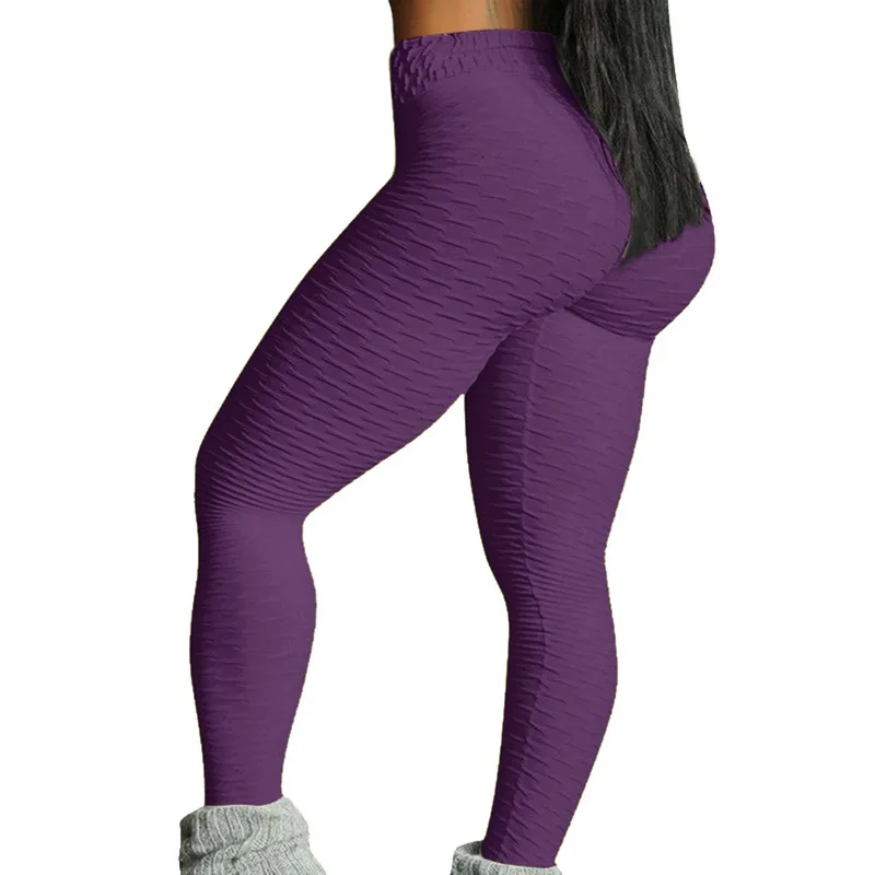 Сексуальные женские леггинсы, штаны с эффектом пуш-ап, женские обтягивающие штаны для фитнеса, обтягивающие джоггеры с высокой талией, Компрессионные Леггинсы - Цвет: purple