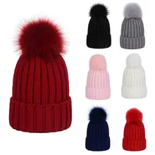 Women Men Winter Ribbed Knitted Hat Solid Color Plain Woolen Cuffed Beanie Cap Thicken With Cute Fluffy Pompom Ball Beanie with Women Men Winter Ribbed Knitted Hat Solid Color Plain Woolen Cuffed Beanie Cap Thicken With Cute Fluffy Pompom Ball Beanie with