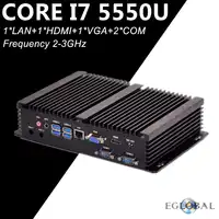 Eglobal Fanless Industrial Mini PC CPU Option i7 5550U i5 4200U i3 5005U 2 COM HDMI VGA 300M Wifi 4K HD HTPC