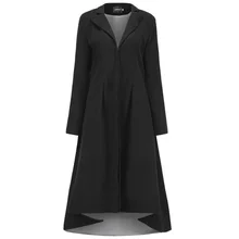 Плюс размер длинное шерстяное пальто черное Винтажное с длинным рукавом ласточкин хвост зимнее свободное повседневное пальто женская верхняя одежда Casaco Feminino