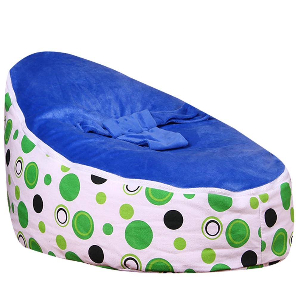 Levmoon средний зеленый круг печати кресло мешок детская кровать для сна Портативный складной детского сиденья Диван Zac без наполнитель
