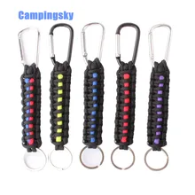 CAMPINGSKY 550 ParaCord Lanyard Chain брелок ручной работы для брелок-фонарик черный, альпинистское снаряжение для выживания, paracord 550