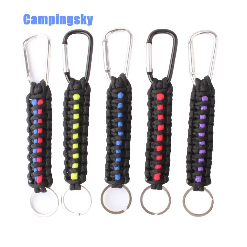 

550 ParaCord Lanyard Chain Keyring Handmade For Key Flashlight Black,Climbing Camping survival equipment,paracord 550
