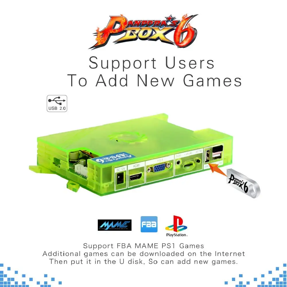 

Pandora Box 6 1300 in 1 Family Version Arcade Console VGA Output Game PCB Board For Video Arcade Machine Can Add 3000 Games