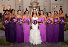 Purple Bridesmaids Dresses Long 2016 Cheap Sweetheart Pleats Chiffon Floor Length Party Dress vestido longo Junior Girl