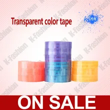 1 комплект 12 рулонов цветная прозрачная лента, прозрачная клейкая лента для школьников, милая цветная прозрачная лента