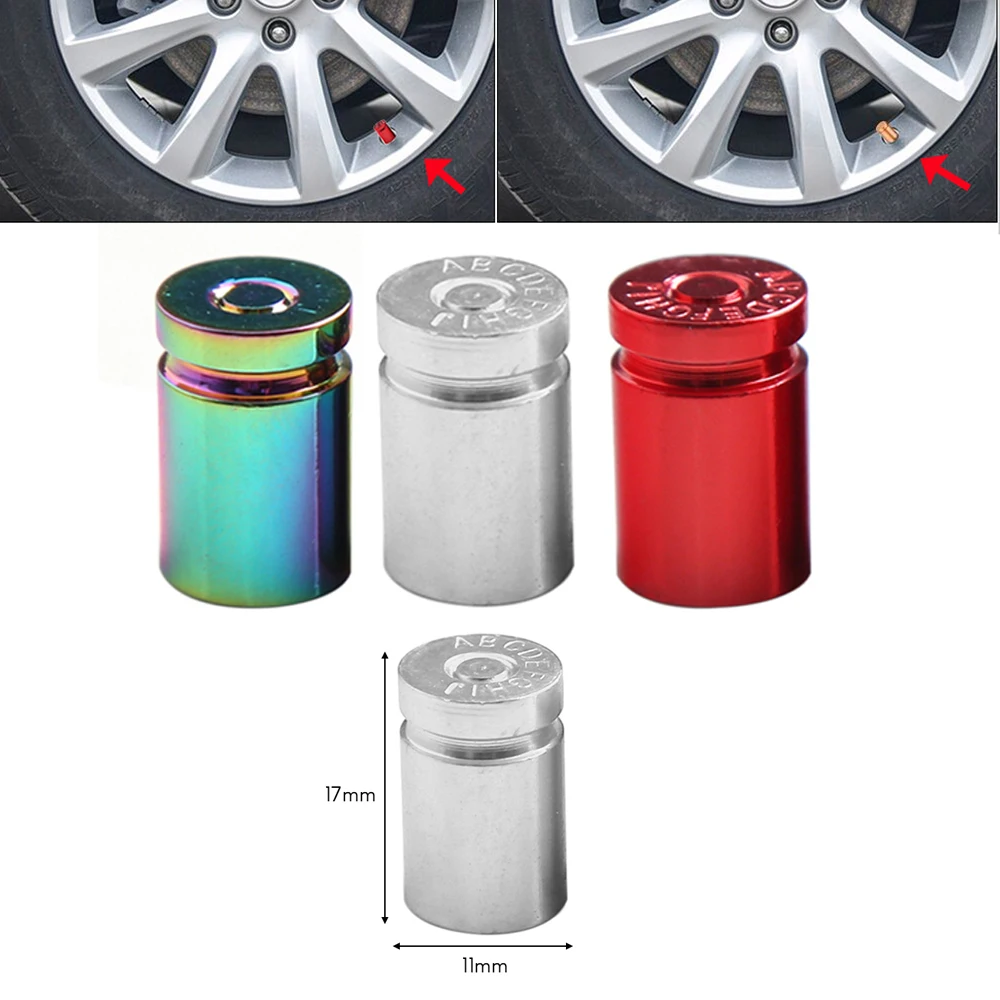 

4Pcs Tire Valve Stem Cover Caps Car Wheel Air Pressure Valve Cap Dust Cap for Automotive Motorcycles Bicycles Tire Universal