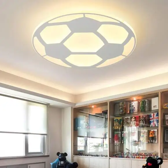 Современная детская лампа «футбольный мяч», светодиодный потолочный светильник с пультом дистанционного управления, гостиная, спальня, детская комната, Декор, домашний осветительный, акриловый