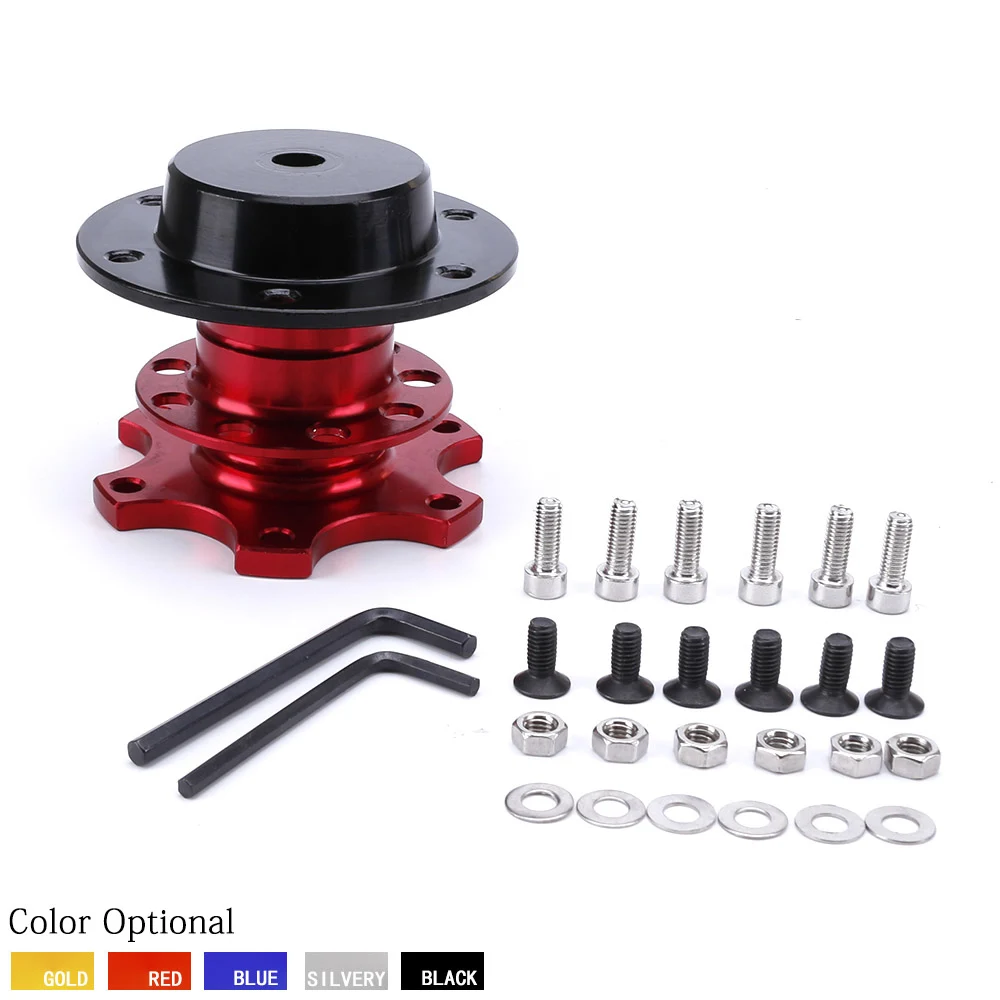 CNSPEED Universal 6 Hole Racing Steering Wheel Quick Release Hub Volante Quick Release Hub Adapter Removable Snap Off Boss Kit