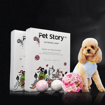 

@HE 12pcs/boxes Pet Bathing SPA Ball Cat Dog Spa silver Carbonate Antibacterial bubble bath Effervescent Pet Supplies