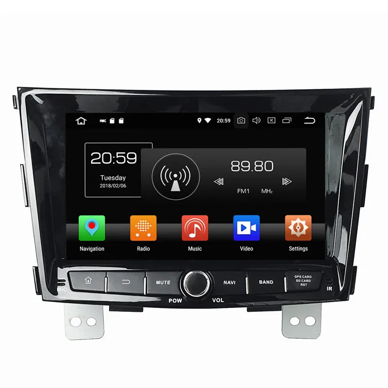 Discount Aotsr Android 8.0 7.1 GPS navigation Car DVD Player For Ssangyong Tivolan 2014  multimedia radio recorder 2 DIN 4GB+32GB 1