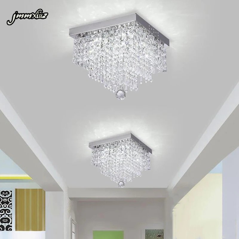Jmmxiuz Led потолочные светильники хрустальные квадратные для аллеи лестницы холла