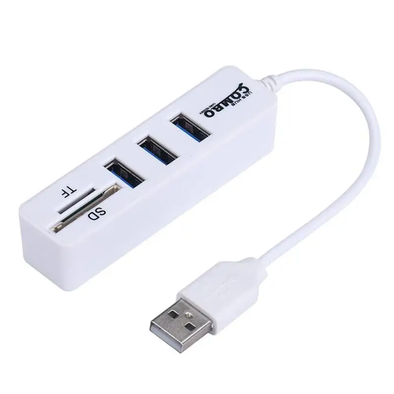 Amzdeal 2 в 1 супер Скорость внешний 3 USB с 2.0 ступицы TF SD Card Reader USB разветвитель для MacBook air LaptopPC компьютер usb-концентраторы