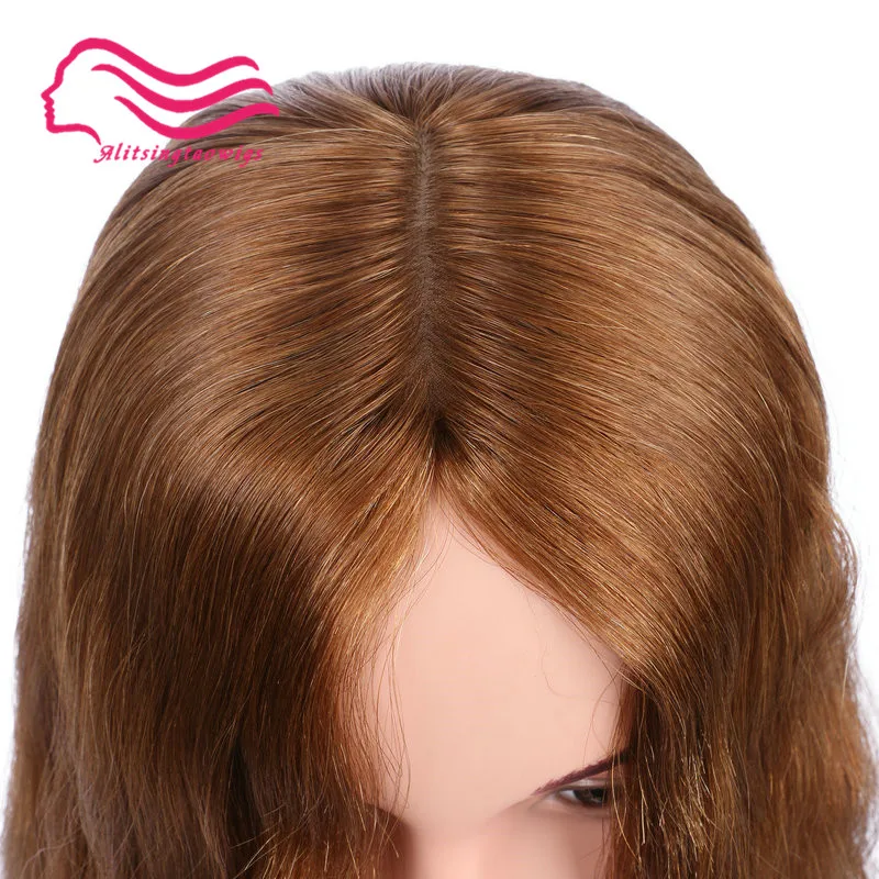 Выполненный на заказ 22 дюйма блонд парик Кошерный парик, еврейский парик