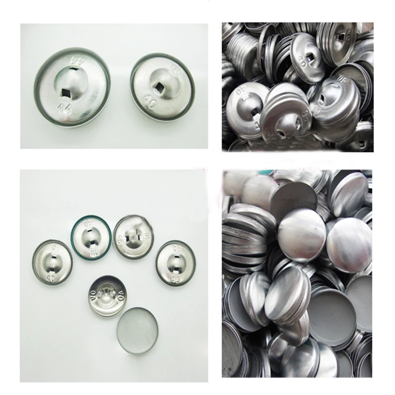 100 sets of Self Cover Buttons Aluminum Tone Backs Covered Metal