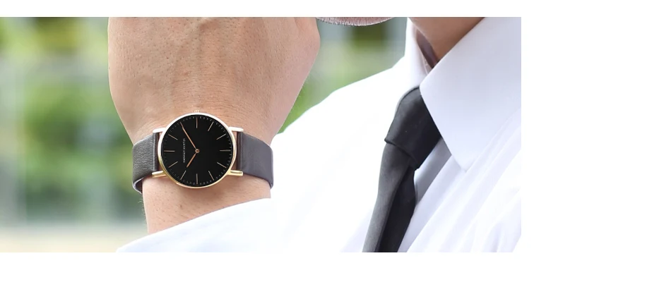 HM Роскошные мужские часы кварцевые искусственная кожа Золото большой циферблат водостойкий Тонкий Бизнес Военные Наручные Часы