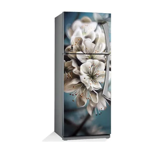 

3D Blooming Flowers Wholesale Art SelfAdhesive Refrigerator Sticker Fridge Door Cover Wallpaper 60x150cm 60x180cm 100x180cm