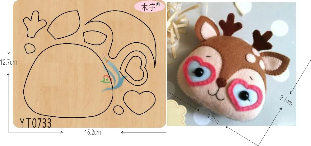 

Loving deer head DIY new wooden mould cutting dies for scrapbooking Thickness-15.8mm/muyu/YT0733