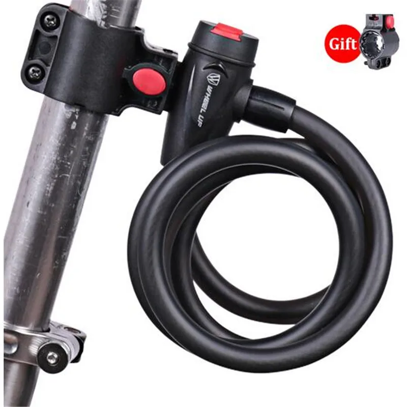 WHEEL UP 1.8m Anti Theft Bike Lock Bicycle Accessories Steel Wire Security Bicycle Cable Lock MTB Road Motorcycle Bike Equipment