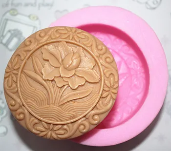 

free shipping handmade soap silica gel mould candle soap mould silicone mold for DIY LILY FLOWER