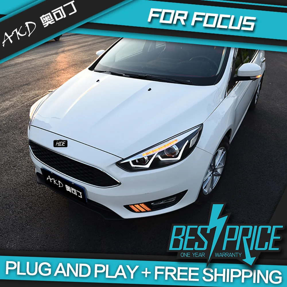 Автомобильный Стайлинг для Ford Focus фары 2015-2018 светодиодный задний фонарь DRL