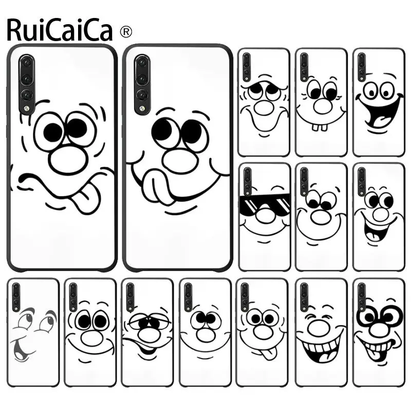 Мягкий силиконовый черный чехол для телефона Ruicaica с рисунком эмоций Haiwei P9 P 10 Plus P20